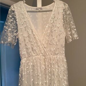 Baltic Born Ivory Floral Lace Dress